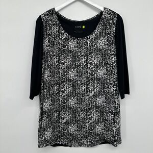 Lysse Tunic Top Shirt Large Stretch Knit 3/4 Sleeves Artsy India Dark Academia